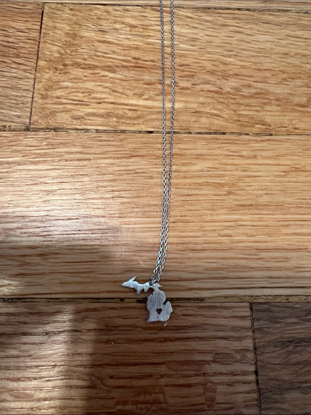 Silver Michigan State Pendant Necklace